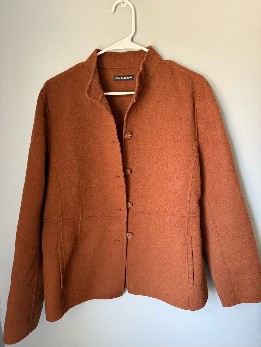 Alexandra Barlett Wool Brown Jacket Size XL